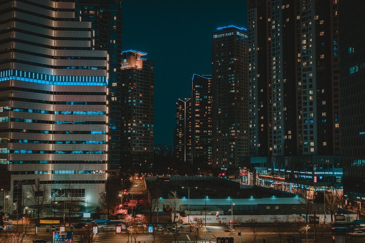 Night city skyline